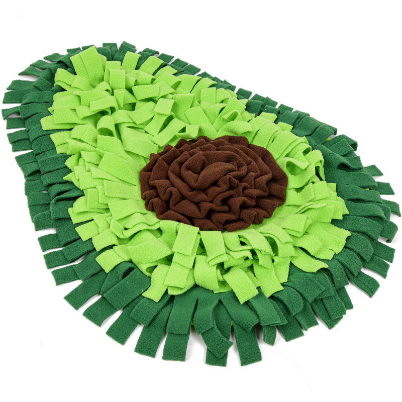 Green avocado snuffle mat, top view