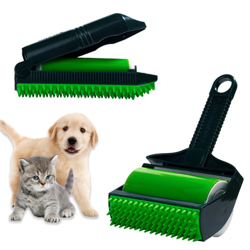 Green Roller with Flip Cover (single), shown with the cover open and closed, with a puppy and kitten