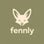 Fennly Co logo: cream fennec fox on sage green